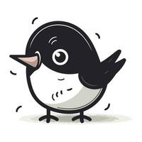 Cute cartoon penguin. Vector illustration isolated on white background.