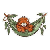 cute monkey in hammock cartoon vector illustration graphic design vector illustration graphic design