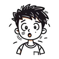 Illustration of a boy with a surprised expression. vector illustration.