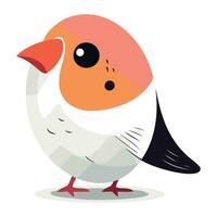 Cute cartoon bird. Vector illustration isolated on a white background.