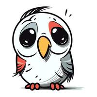 Illustration of a cute cartoon owl isolated on a white background. vector