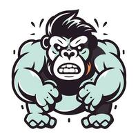 Gorilla mascot. Vector illustration for t shirt. poster and other uses.