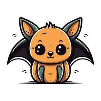 Cute cartoon bat. Vector illustration isolated on a white background.