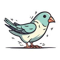 Cute bird vector illustration. Hand drawn doodle style.