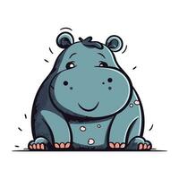 Hippo. Vector illustration of a cute cartoon hippo.