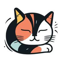 Cute cartoon cat. Vector illustration isolated on a white background.