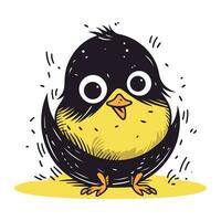 Cute little chick. Hand drawn vector illustration. Isolated on white background.