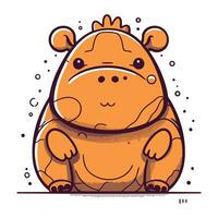 Cute hippo. Vector illustration of a cartoon hippopotamus.