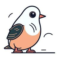 Cute cartoon bird. Vector illustration in a flat linear style.