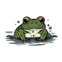 Frog cartoon vector illustration. Isolated on a white background.