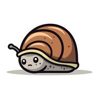 Cute cartoon snail. Vector illustration. Isolated on white background.