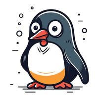 Cute penguin. Vector illustration. Isolated on white background.