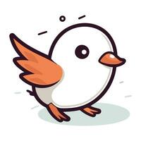 Cute little bird. Vector illustration isolated on white background. Cartoon style.