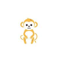 Cute cartoon monkey. Vector illustration isolated on a white background.