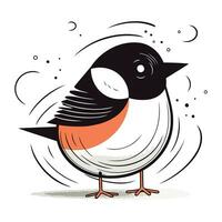 piñonero en un blanco antecedentes. vector ilustración de un pájaro.