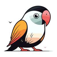 Cartoon parrot. Vector illustration of a parrot on a white background.