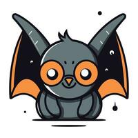 Cute cartoon bat. Vector illustration isolated on a white background.