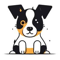 Cute cartoon dog. Vector illustration isolated on a white background.