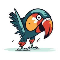 Cute parrot bird vector illustration. Cartoon parrot bird.