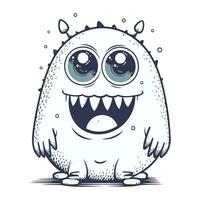 Funny cartoon monster. Vector illustration isolated on a white background.