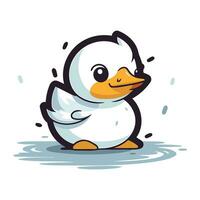 Cute cartoon penguin. Vector illustration isolated on white background.