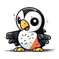 Penguin vector illustration. Cute cartoon penguin character.