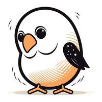 Cute cartoon bird. Vector illustration. Isolated on white background.