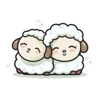 Cute sheep cartoon vector illustration. Cute sheep vector illustration.