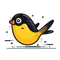 Cute little bird. Vector illustration in doodle style.