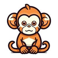 Cute cartoon monkey. Vector illustration isolated on a white background.