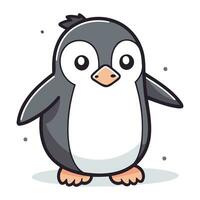 pingüino dibujos animados vector ilustración. linda pingüino personaje.