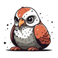 Cute owl. Vector illustration. Isolated on white background.