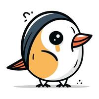 linda pingüino dibujos animados vector ilustración. linda dibujos animados pingüino personaje.