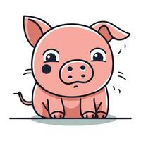 Cute cartoon pig. Vector illustration of a cute little pig.