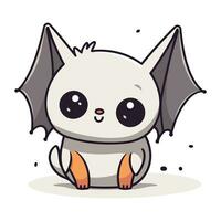 Cute cartoon bat. Vector illustration of a cute little bat.