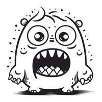 Angry cartoon monster. Vector illustration isolated on a white background.