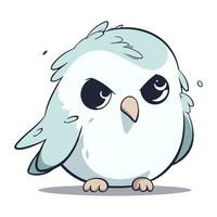 Illustration of a cute cartoon owl on a white background. Vector illustration