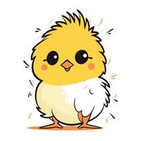 Cute little chick. Vector illustration. Isolated on white background.