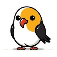 Cute cartoon penguin on a white background. Vector illustration.