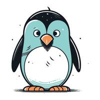 Cute penguin. Vector illustration of a cartoon penguin.