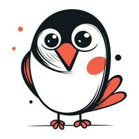 Cute cartoon penguin. Vector illustration isolated on white background.