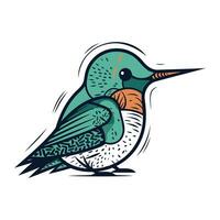 ilustración de un colibrí aislado en un blanco antecedentes vector