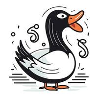 Duck. Vector illustration. Isolated on a white background.