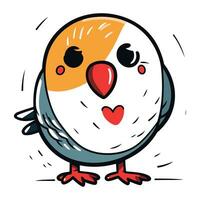 Cute cartoon bird. Vector illustration isolated on a white background.