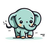 Cute elephant cartoon character vector illustration. Cute animal character design.