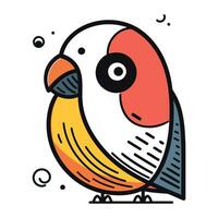 Cute cartoon parrot. Vector illustration in doodle style.