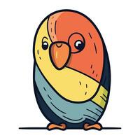 Cute cartoon parrot. Vector illustration isolated on a white background.