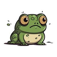 Cute cartoon frog. Vector illustration isolated on a white background.