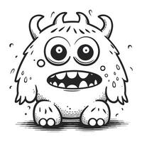 Vector image of a cute cartoon monster on a white background. Vector illustration.