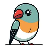 Vector illustration of cute cartoon parrot. Isolated on white background.